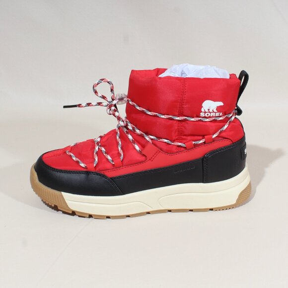 Womens SOREL Whitney III Red Size 7.5 Mid Waterproof Casual Slip On Boots - Picture 2 of 8